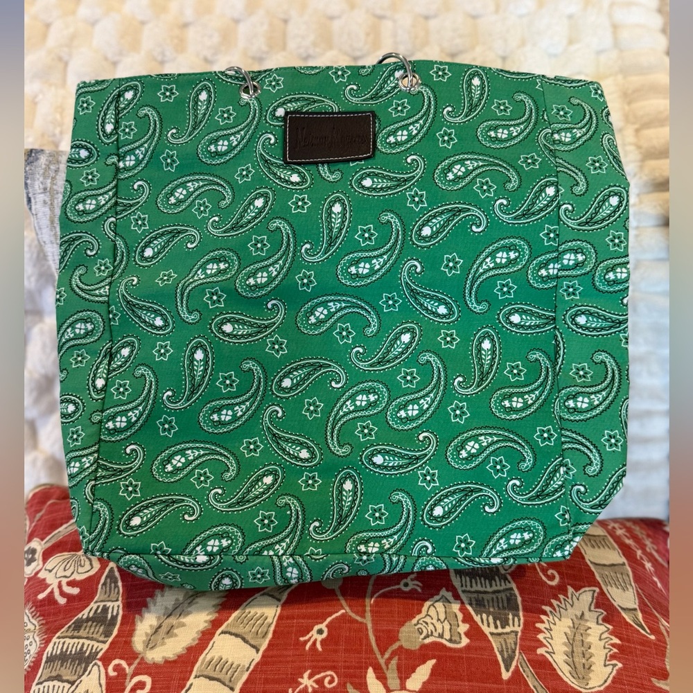 Neiman Marcus Green Paisley Bag